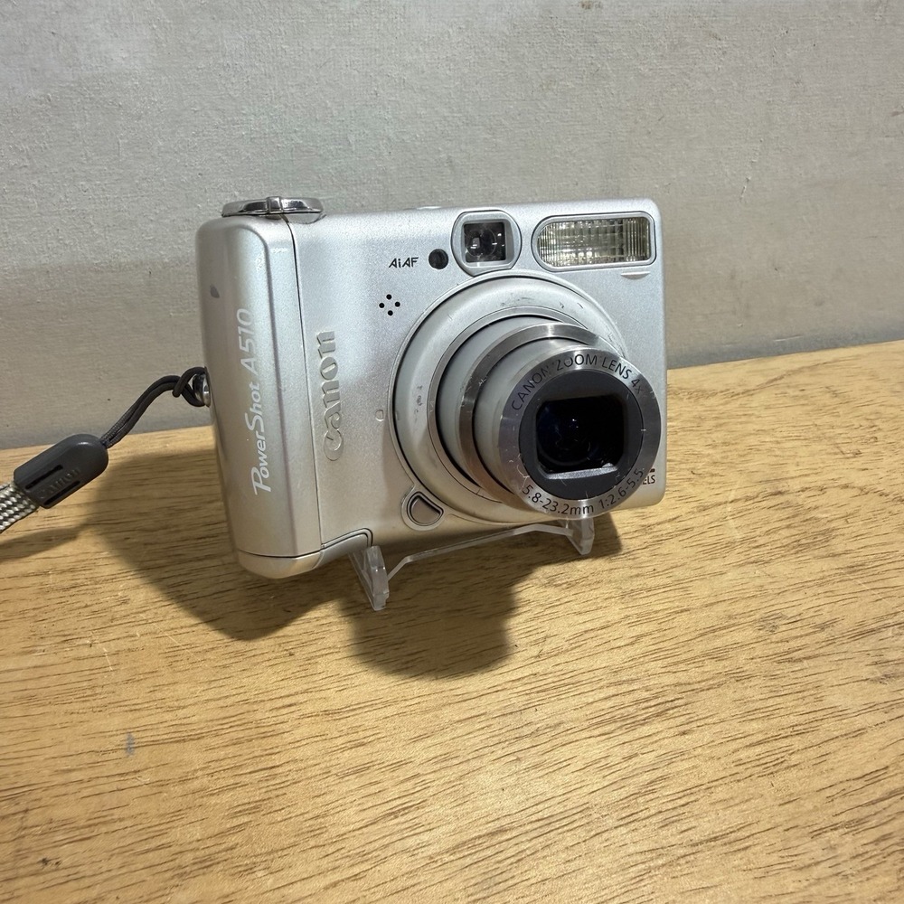 Canon PowerShot A510 Digital Camera 3.2MP Compact Silver PC1107 Y2K Tested